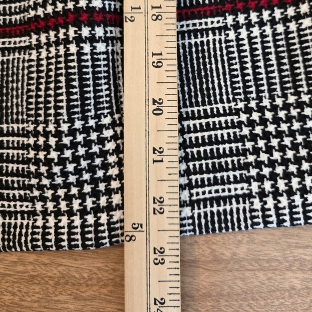 Danny and Nicole Career Jacket Women 16W Black White Glen Plaid Bell Sleeve - Picture 9 of 15